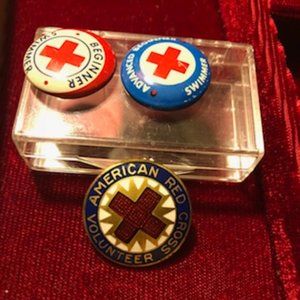 Vintage 1940's Red Cross Pins (3)